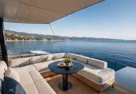 Illustrative yacht deck lounge